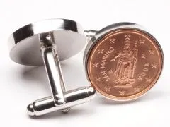 Manschettenknöpfe 2 Cent San Marino Freiheitsstatue Ø 20mm