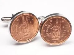 Manschettenknöpfe 2 Cent San Marino Freiheitsstatue Ø 20mm