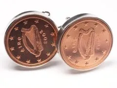 Manschettenknöpfe 2 Cent Irland Keltische Harfe Ø 20mm