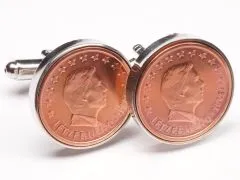 Manschettenknöpfe 2 Cent Luxemburg Großherzogs Henri Ø 20mm