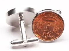 Manschettenknöpfe 2 Cent Malta Tempelanlage von Mnajdra Ø 20mm