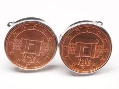Manschettenknöpfe 2 Cent Malta Tempelanlage von Mnajdra Ø 20mm