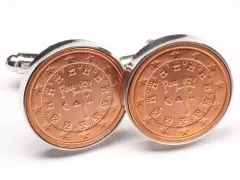 Manschettenknöpfe 2 Cent Portugal Königliche Siegel von 1134 Ø 20mm