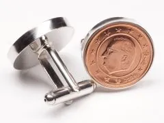 Manschettenknöpfe 2 Cent Belgien König Albert II Ø 20mm