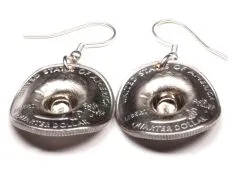 Ohrhänger Cowboyhut Münze 25 cents USA Freiheitsstatue Liberty