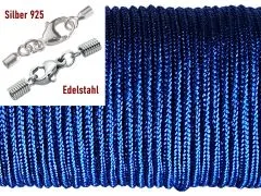 Paracordschnur Ø 2,0 mm Blau • Edelstahl oder Silber Verschluss