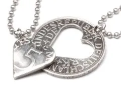 Partneranhänger mit Herz 5 DM Silberadler Deutschland Silber 625er • Ausführung Vintage