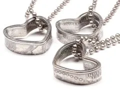 Herz Anhänger USA State Quarter 1999 - 2008 alle Bundesstaaten lieferbar • Ausführung Vintage