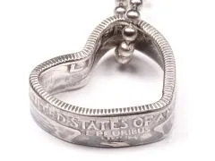 Herz Anhänger USA Quarter Silber 900er • Ausführung Vintage