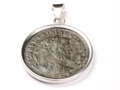 Anhänger römische Kaiserzeit, Follis, Galerius Maximianus Caesar • Silberfassung 925