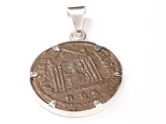 Anhänger römische Kaiserzeit, Follis, Maxentius • Silberfassung 925