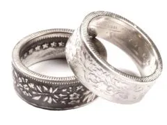 Münzring Schweiz 2 Franken Silber 835er Eichenlaub Alpenrose Größe 52 bis 70