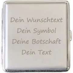 Zigarettenetui mit Gravur für 20 Zigaretten WUNSCHTEXT • Farbe Silber • Lasergravur