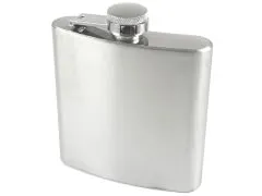 Flachmann Edelstahl gebürstet 180ml mit Monogramm • Personalisierbar