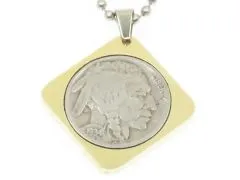 Anhänger Messing 5 cents Münze USA Buffalo Nickel