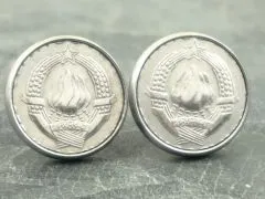 Ohrstecker 10 Dinara Jugoslawien Staatswappen aus Edelstahl Ø 15,5mm