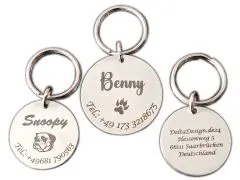 Schlüsselanhänger Dog Tag aus Edelstahl mit Spaltring • Personalisierbar