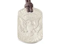 Anhänger Dog Tag 1/2 Dollar USA - Stars & Stripes • Inklusive Baumwollband