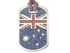 Anhänger Dog Tag 50 Cents Australien - Flagge • Inklusive Baumwollband