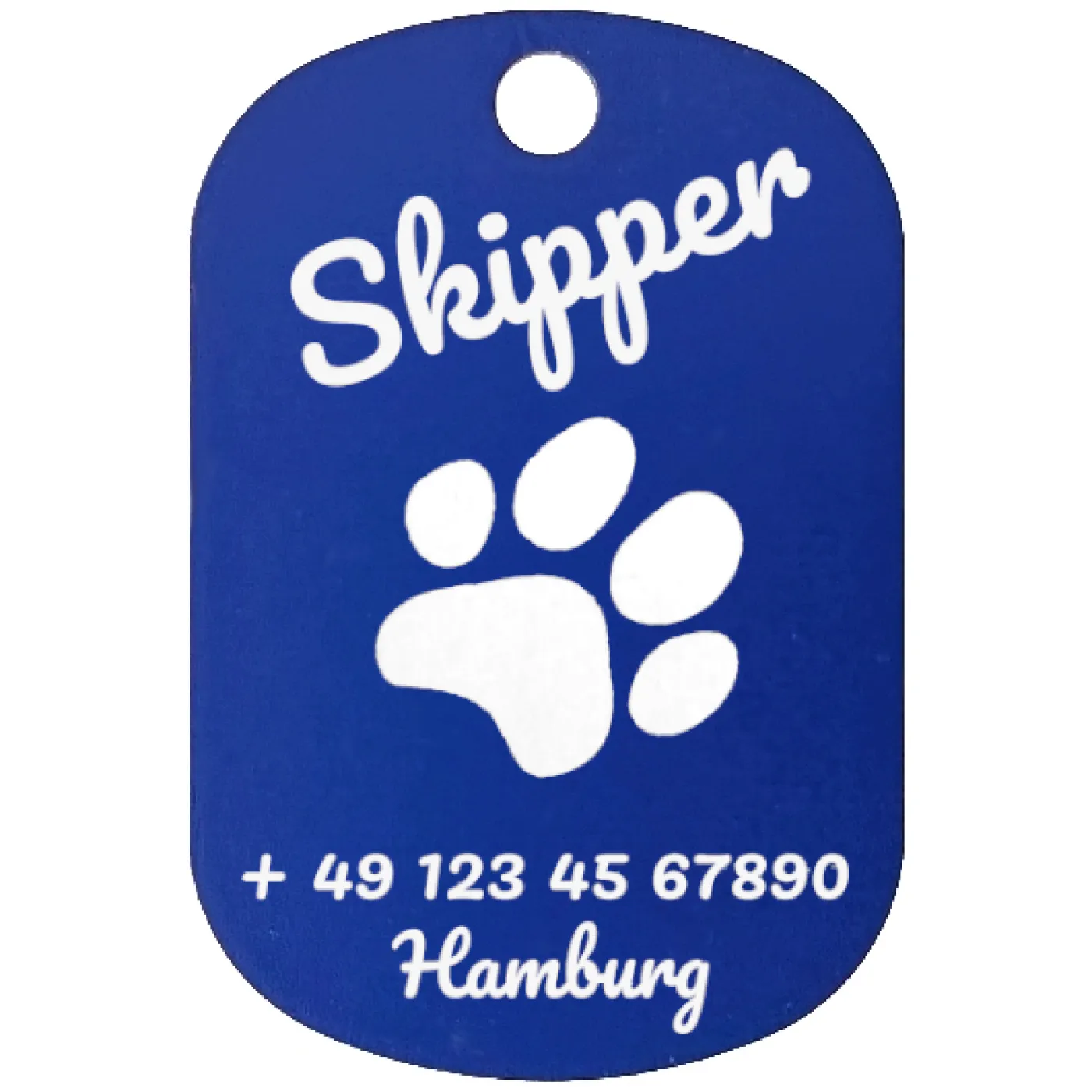 Dog Tag Anhänger aus eloxiertem Aluminium inklusive 10 cm Kugelkette » Personalisierbar – Ansicht 6