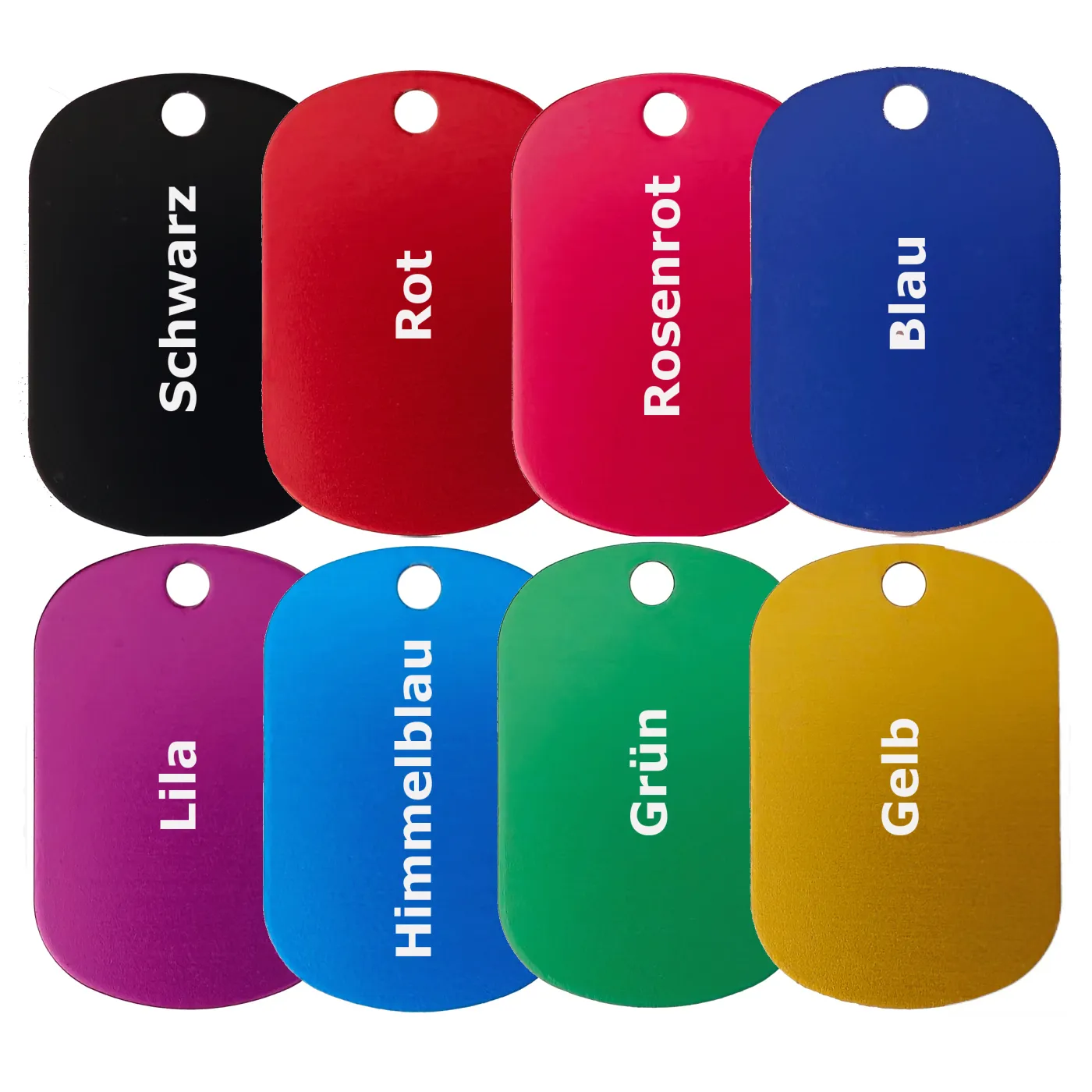 Dog Tag Anhänger aus eloxiertem Aluminium inklusive 10 cm Kugelkette » Personalisierbar – Ansicht 10