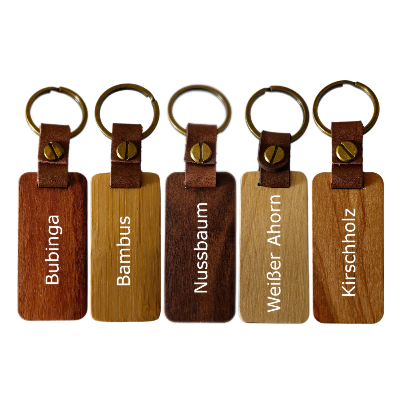 Holz-Schlüsselanhänger mit Schlüsselring » Personalisierbar