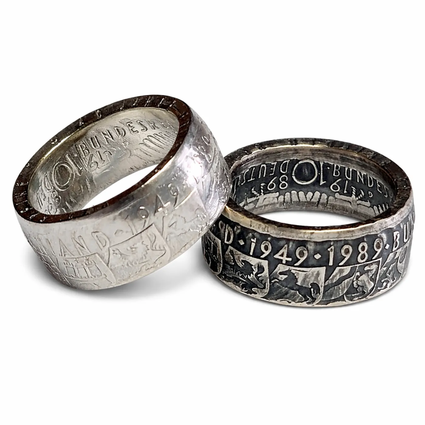 Münzring BRD 10 Mark 1989 40 Jahre BRD Silber 625er Größe 56 bis 72