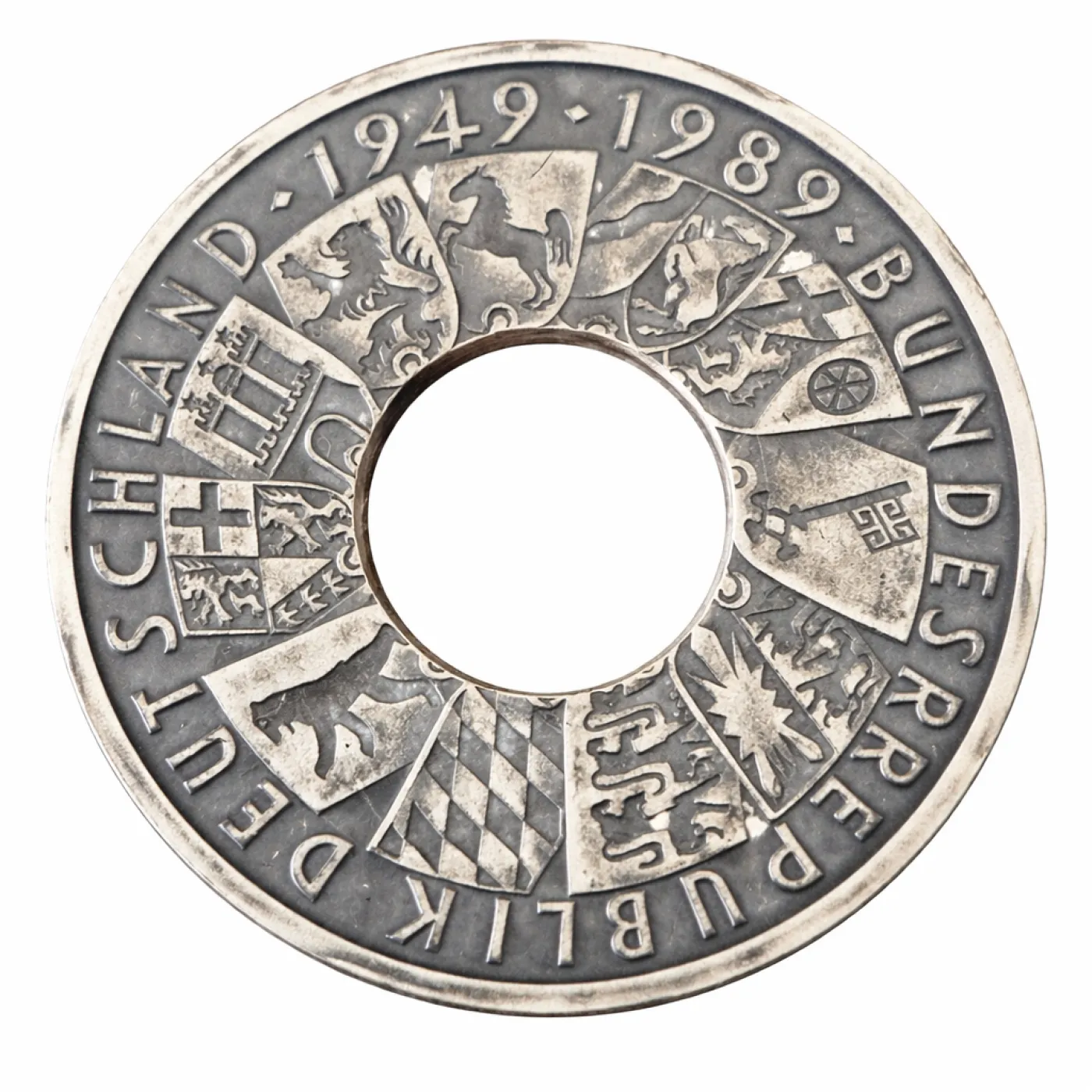 Münzring BRD 10 Mark 1989 40 Jahre BRD Silber 625er Größe 56 bis 72 – Ansicht 1