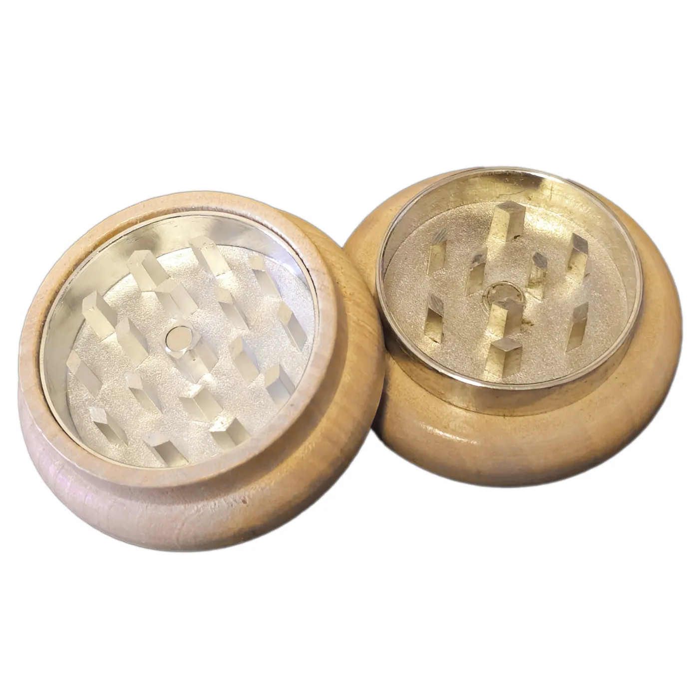 Holz Grinder, Kräutermühle, 2 Teile Ø 53 mm verschiedene Motive, inklusive Gravur
