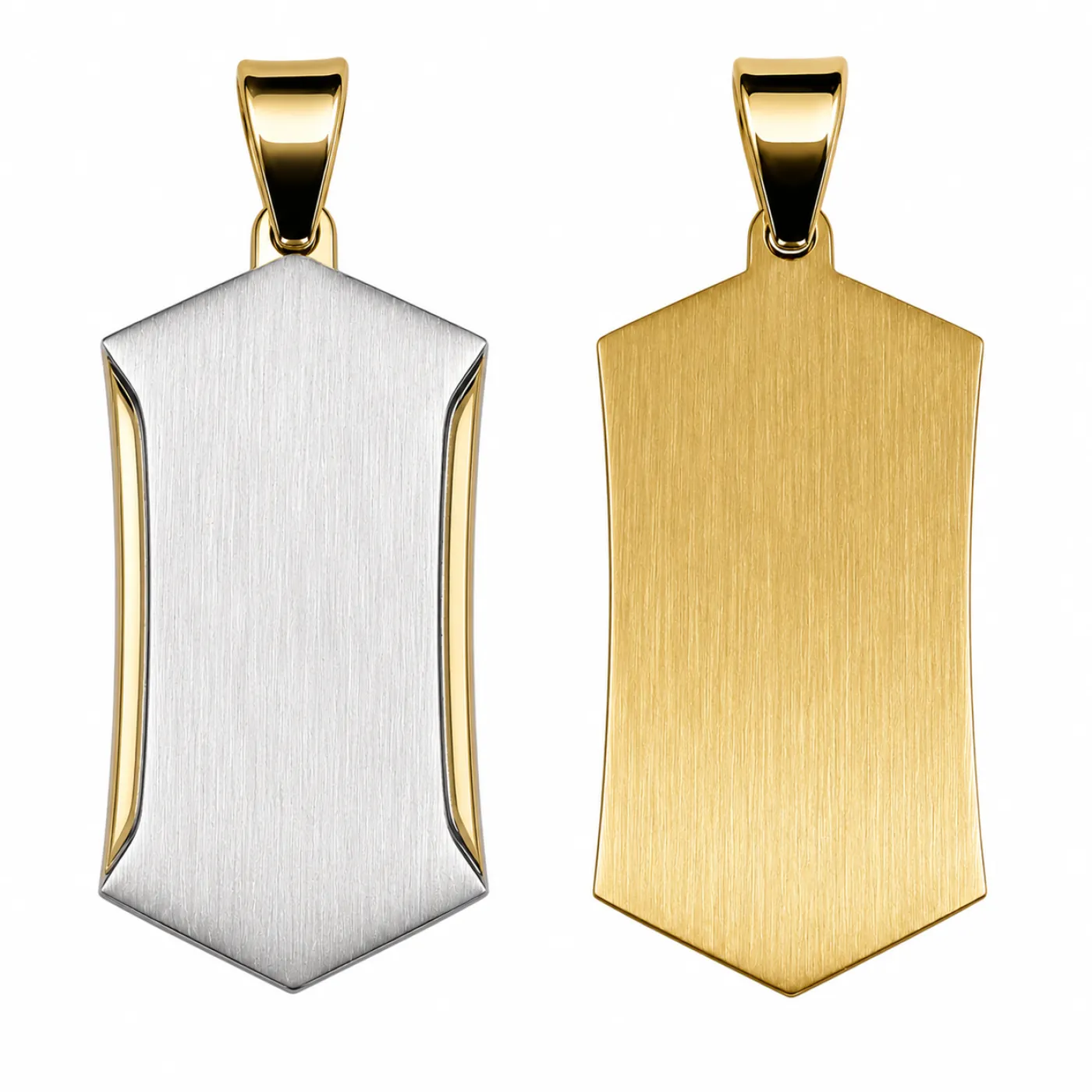 Anhänger Edelstahl Farbton Silber - Gold, inklusive Gravur