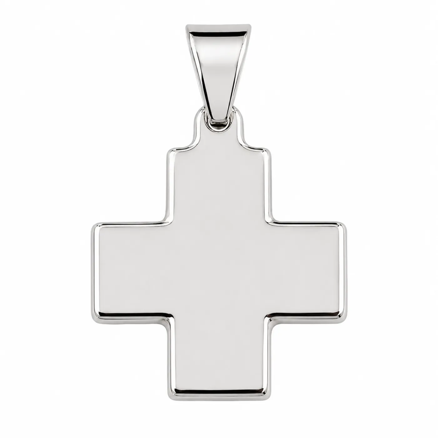 Kreuzanhänger aus Edelstahl Farbton Silber, inklusive Gravur