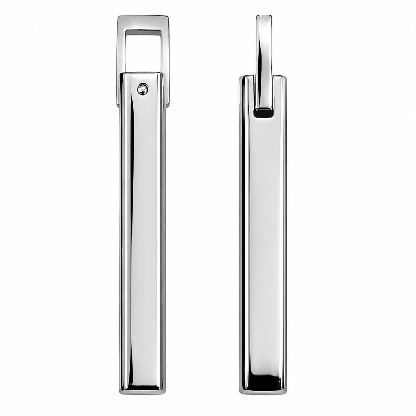 Anhänger Quader aus Edelstahl Farbton Silber, inklusive Gravur