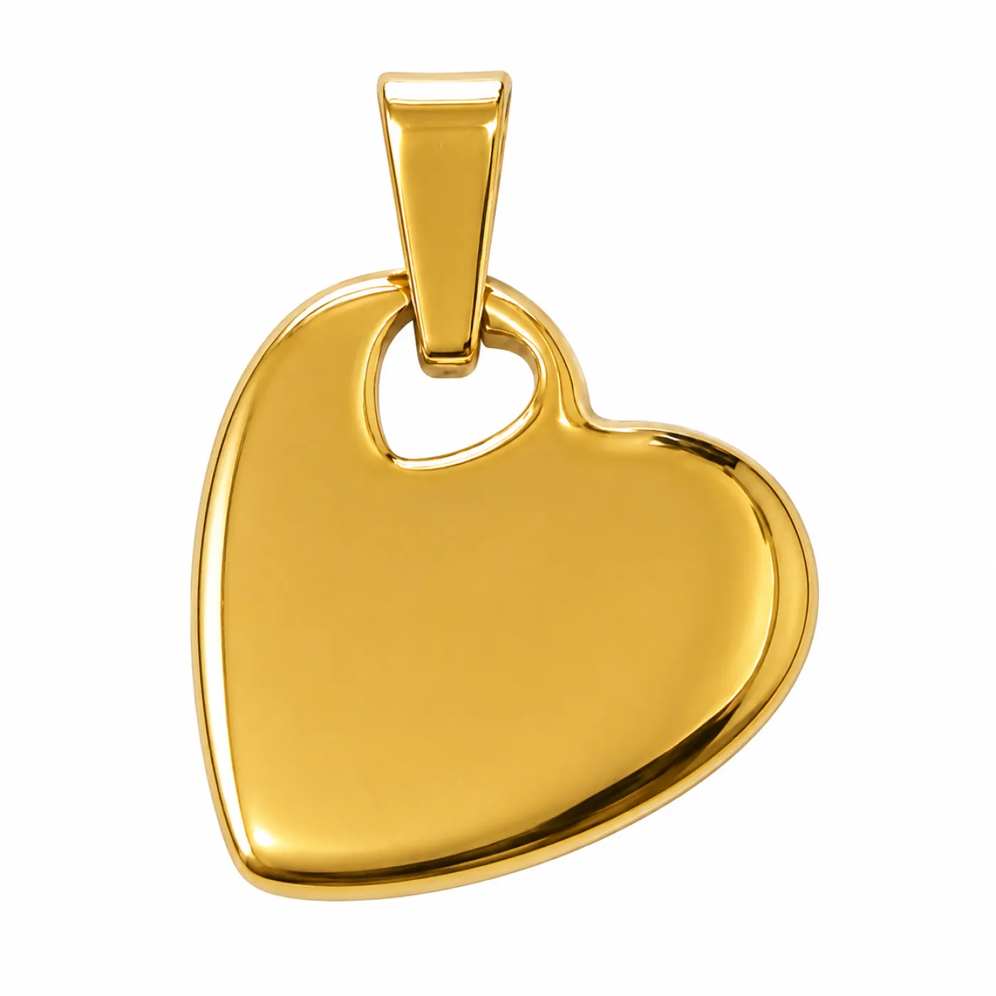 Anhänger Herz klein aus Edelstahl Farbton Gold, inklusive Gravur