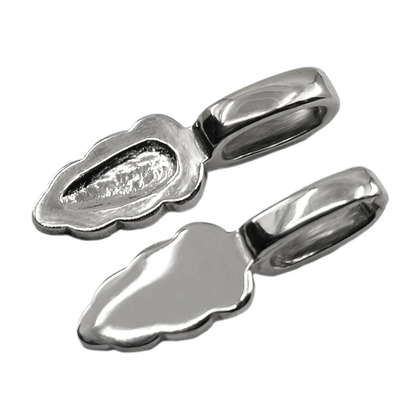 Anhängerschlaufe aus Edelstahl zum Ankleben, Farbton silber glänzend