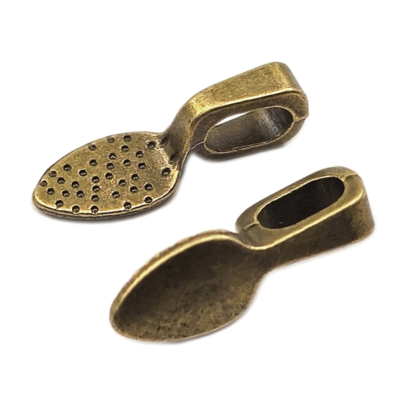 Anhängerschlaufe aus Metall Bronzefarben zum Ankleben • Messingfarbe (2 Stück)