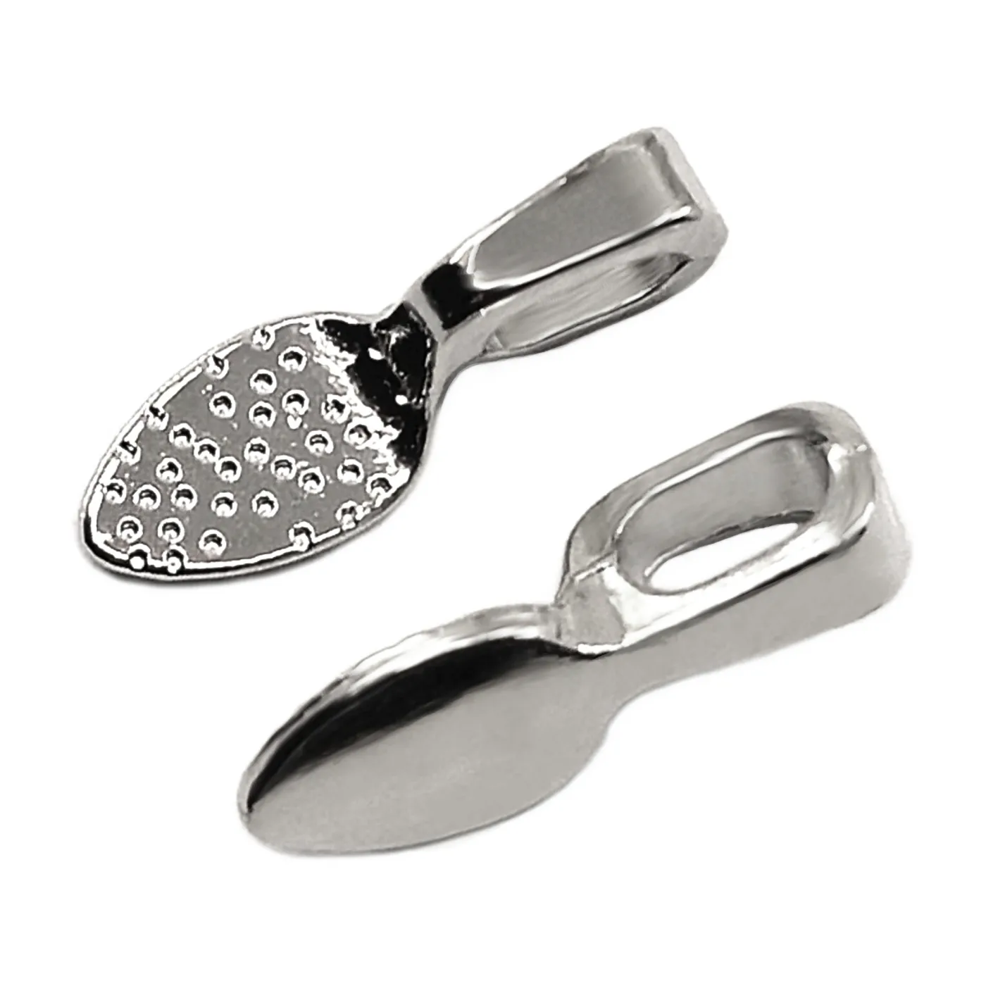 Anhängerschlaufe aus Metall Silberfarben zum Ankleben, Farbton silber glänzend (2 Stück)
