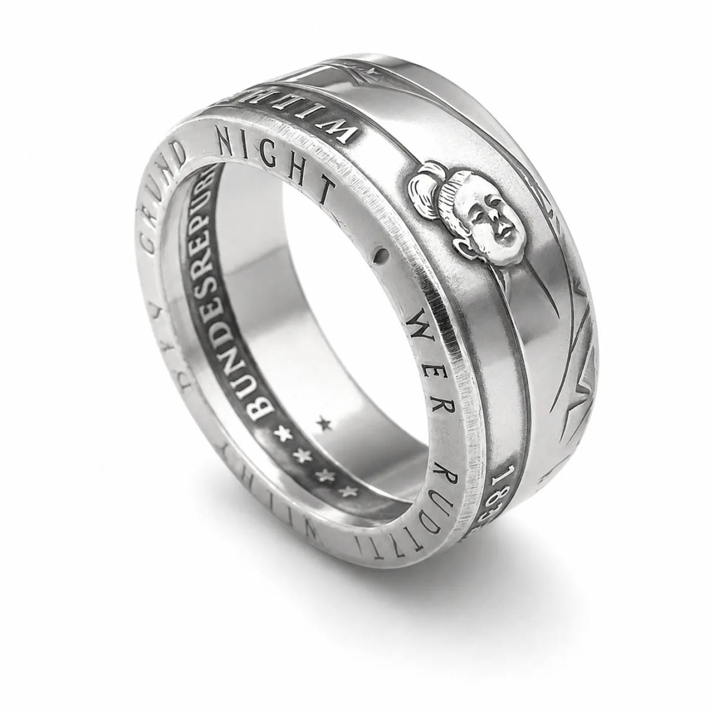 Münzring BRD 10 Euro 2007 Wilhelm Busch Silber 925er Größe 56 bis 74 – Ansicht 2