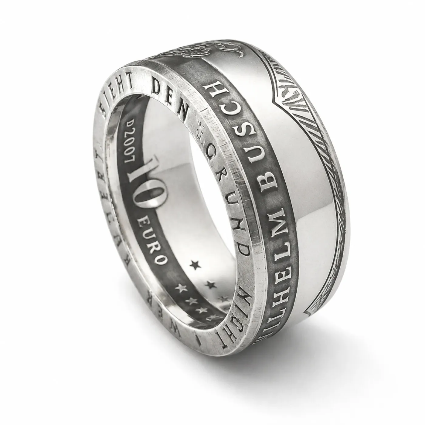 Münzring BRD 10 Euro 2007 Wilhelm Busch Silber 925er Größe 56 bis 74 – Ansicht 1
