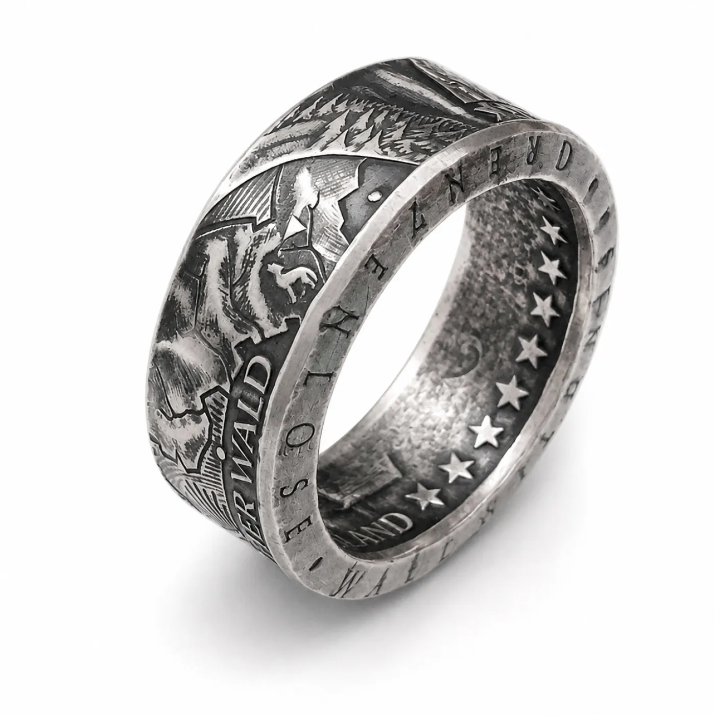 Münzring BRD 10 Euro 2005 Bayerischer Wald Silber 925er Größe 56 bis 74 – Ansicht 1