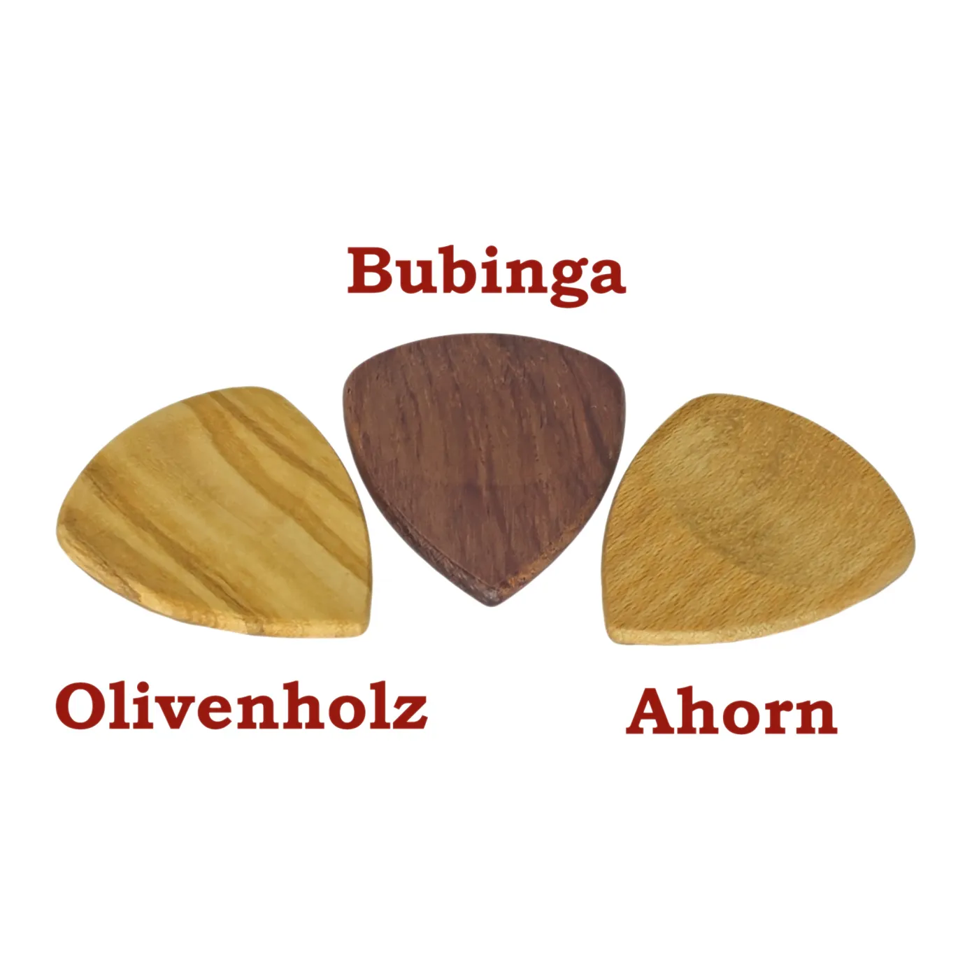 Holzplektren mit Griffmulde, Olivenholz, Bubinga oder Ahorn » Personalisierbar – Ansicht 2