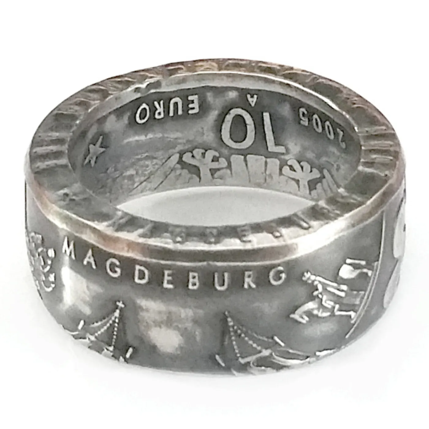 Münzring BRD 10 Euro 2005 Magdeburg Silber 925er Größe 56 bis 74 – Ansicht 1