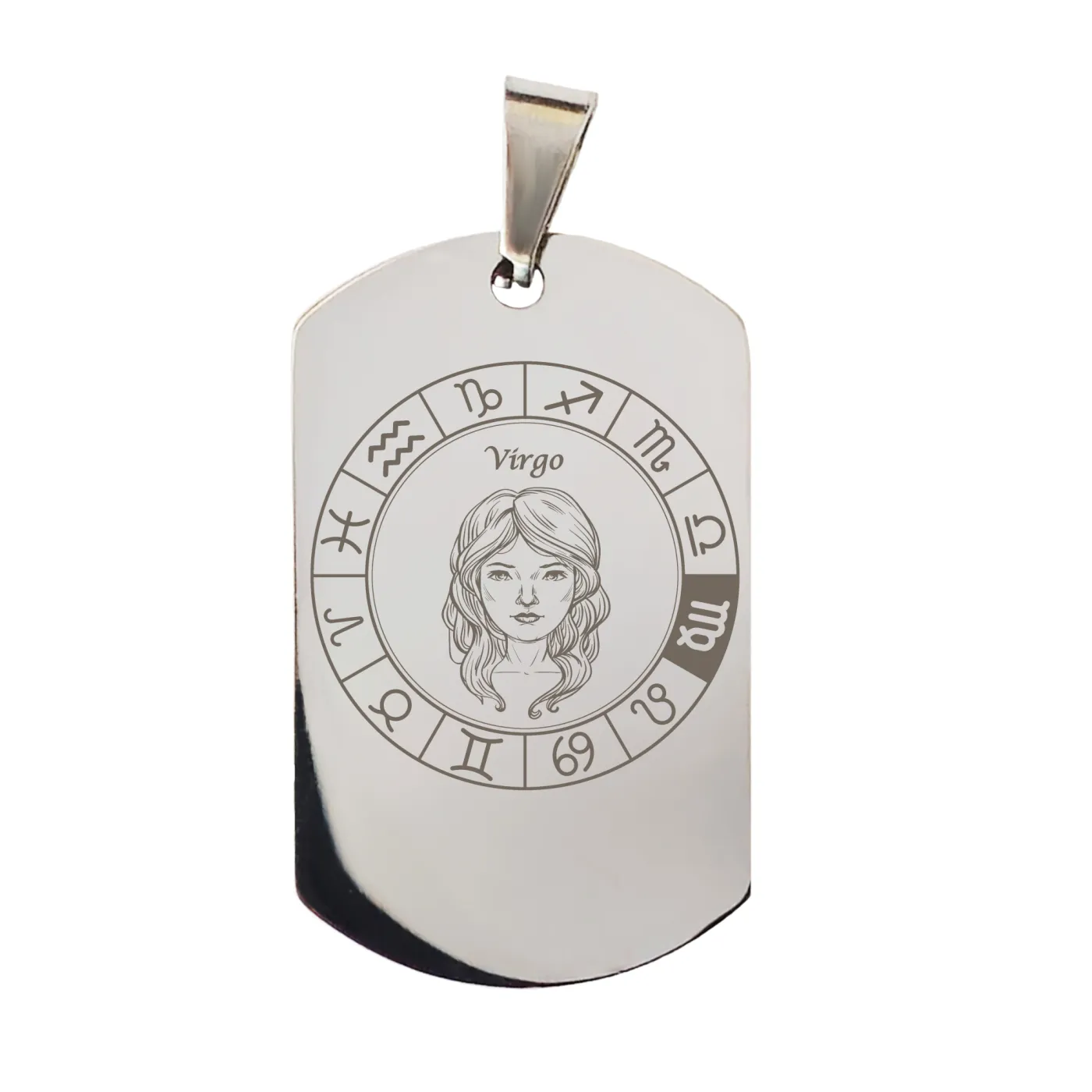 Anhänger Dog Tag Edelstahl mit Sternzeichen inkl. 60 cm Kugelkette » Personalisierbar – Ansicht 11