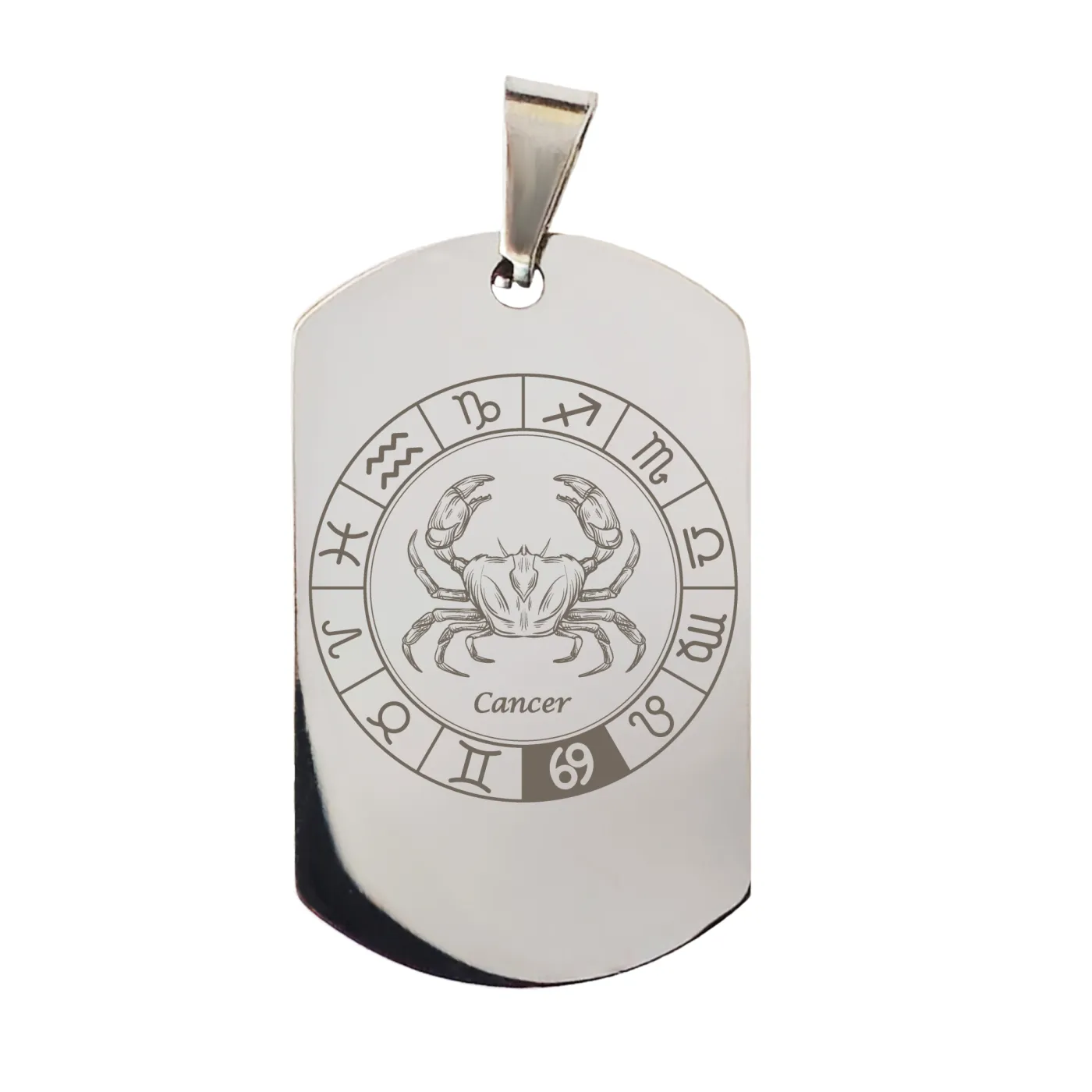 Anhänger Dog Tag Edelstahl mit Sternzeichen inkl. 60 cm Kugelkette » Personalisierbar – Ansicht 10