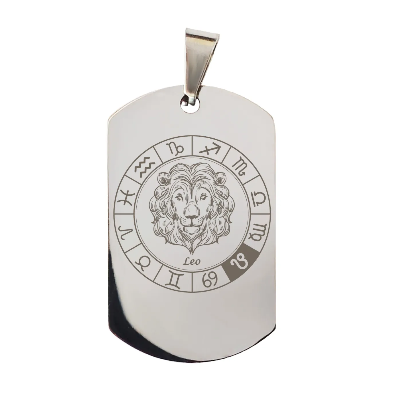 Anhänger Dog Tag Edelstahl mit Sternzeichen inkl. 60 cm Kugelkette » Personalisierbar – Ansicht 9