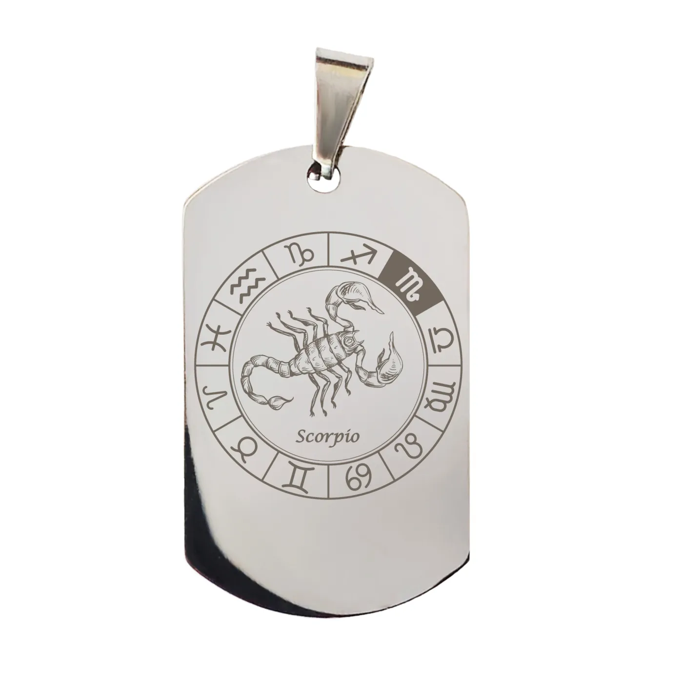 Anhänger Dog Tag Edelstahl mit Sternzeichen inkl. 60 cm Kugelkette » Personalisierbar – Ansicht 7