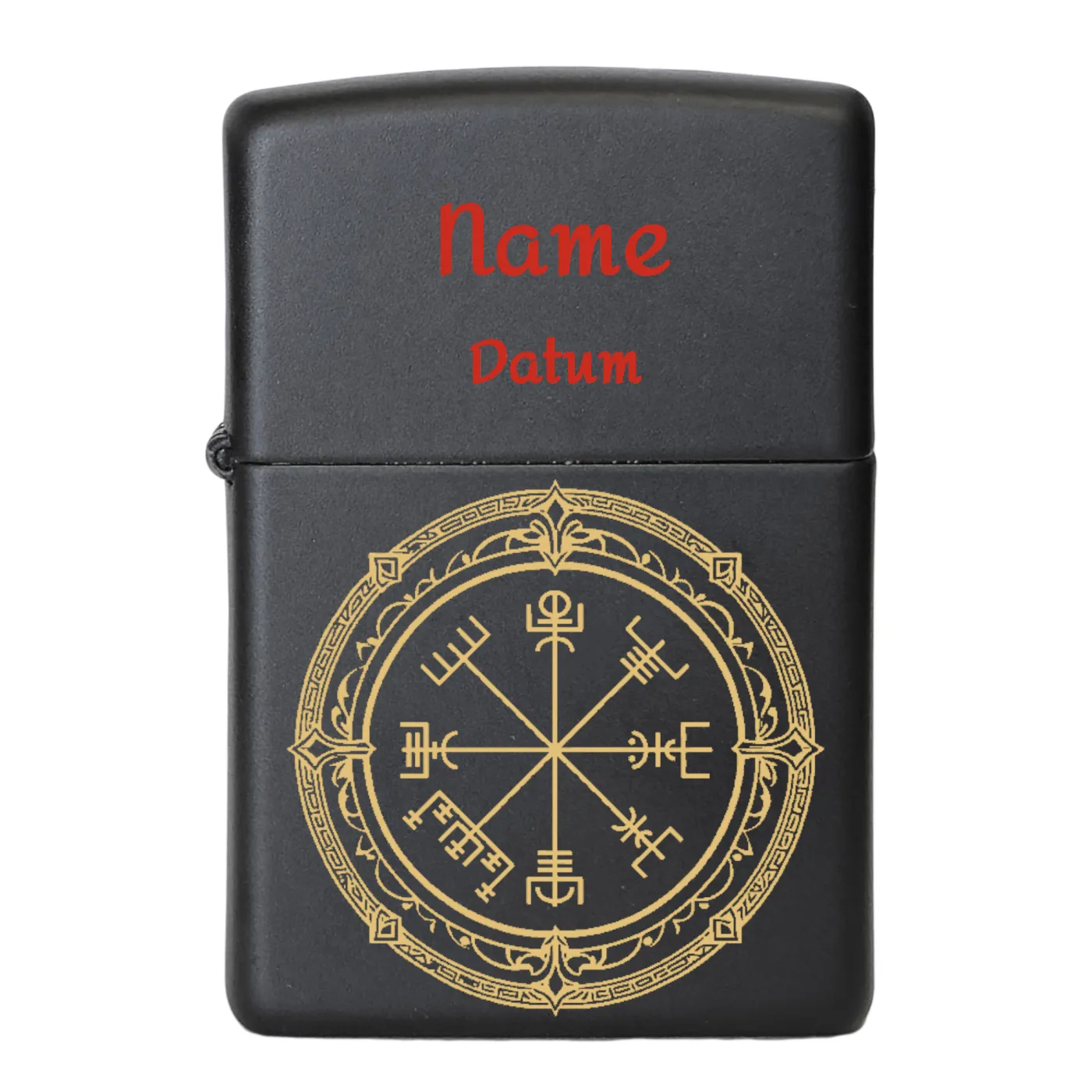 Individuelles Zippo Feuerzeug mit Nordischer Kompass Motiv – perfekt für Outdoor-Fans und Individualisten.