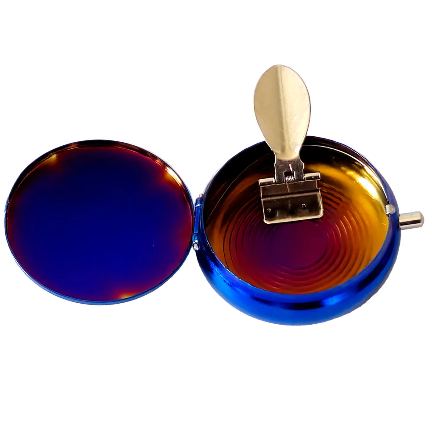 Taschenaschenbecher Ø 50 mm • Farbe Blau Metallic » Personalisierbar – Ansicht 2