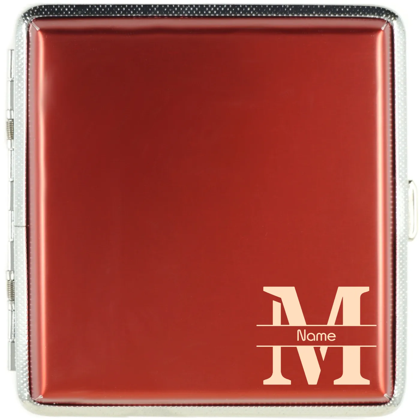Zigarettenetui mit Gravur für 20 Zigaretten MONOGRAMM, Farbton Etui Rot, inklusive Gravur