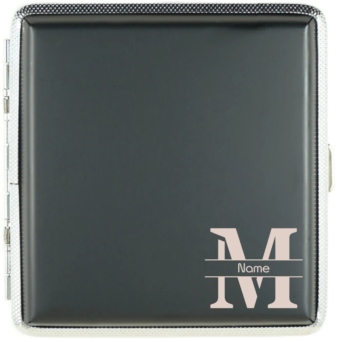 Zigarettenetui mit Gravur für 20 Zigaretten MONOGRAMM, Farbton Etui Schwarz, inklusive Gravur