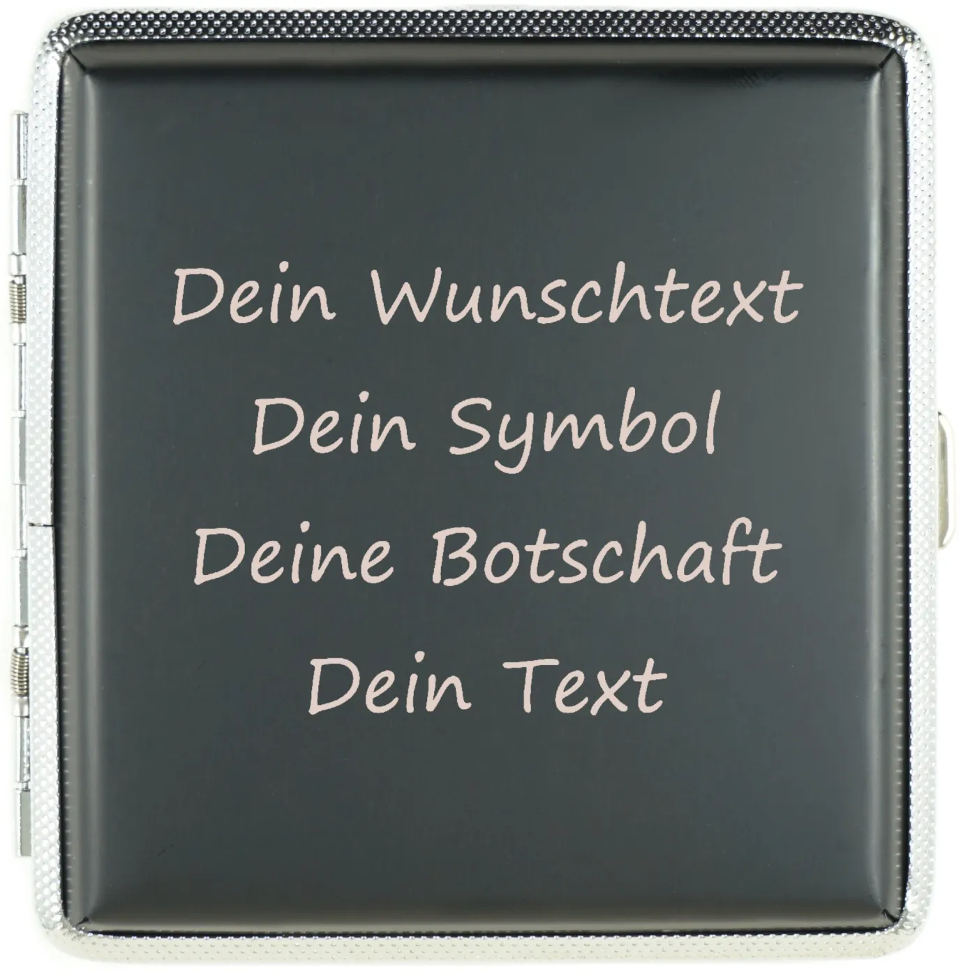 Zigarettenetui mit Gravur für 20 Zigaretten WUNSCHTEXT, Farbton Etui Schwarz, inklusive Gravur